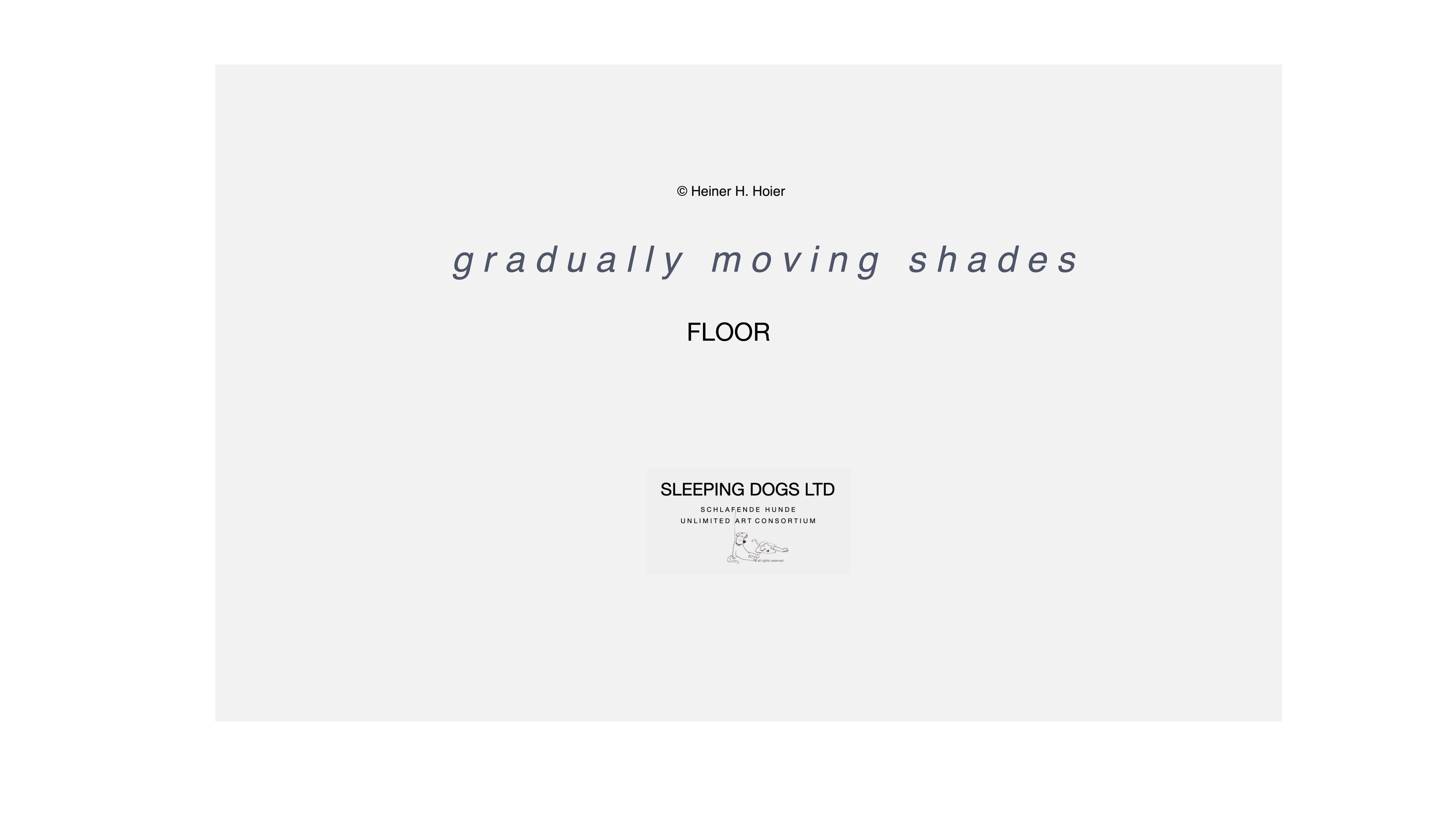 Heiner H. Hoier / FLOOR / Hoier.works / gradually moving shades / Copyright